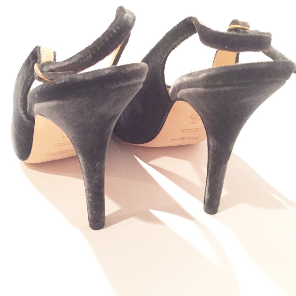 YSL Velvet Peep Toe Slingbacks Sz 39 - Picture 3 of 6